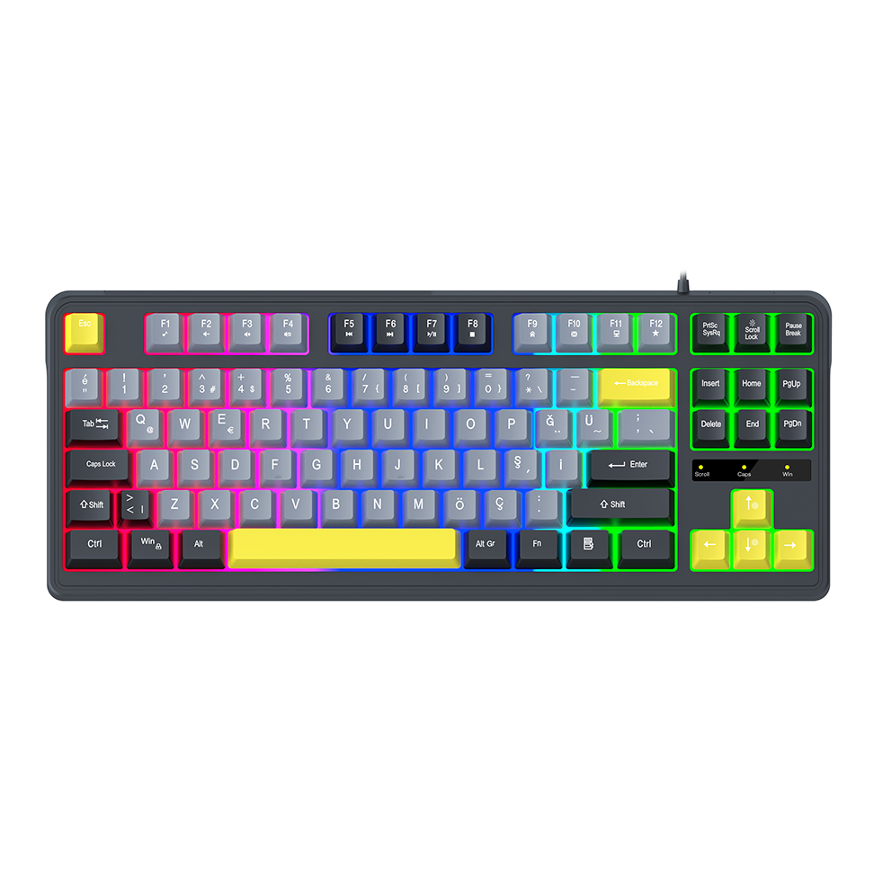 James Donkey JDK87 Rainbow Mekanik Hisli Membran Türkçe Q Gaming 87 Tuş Siyah Klavye
