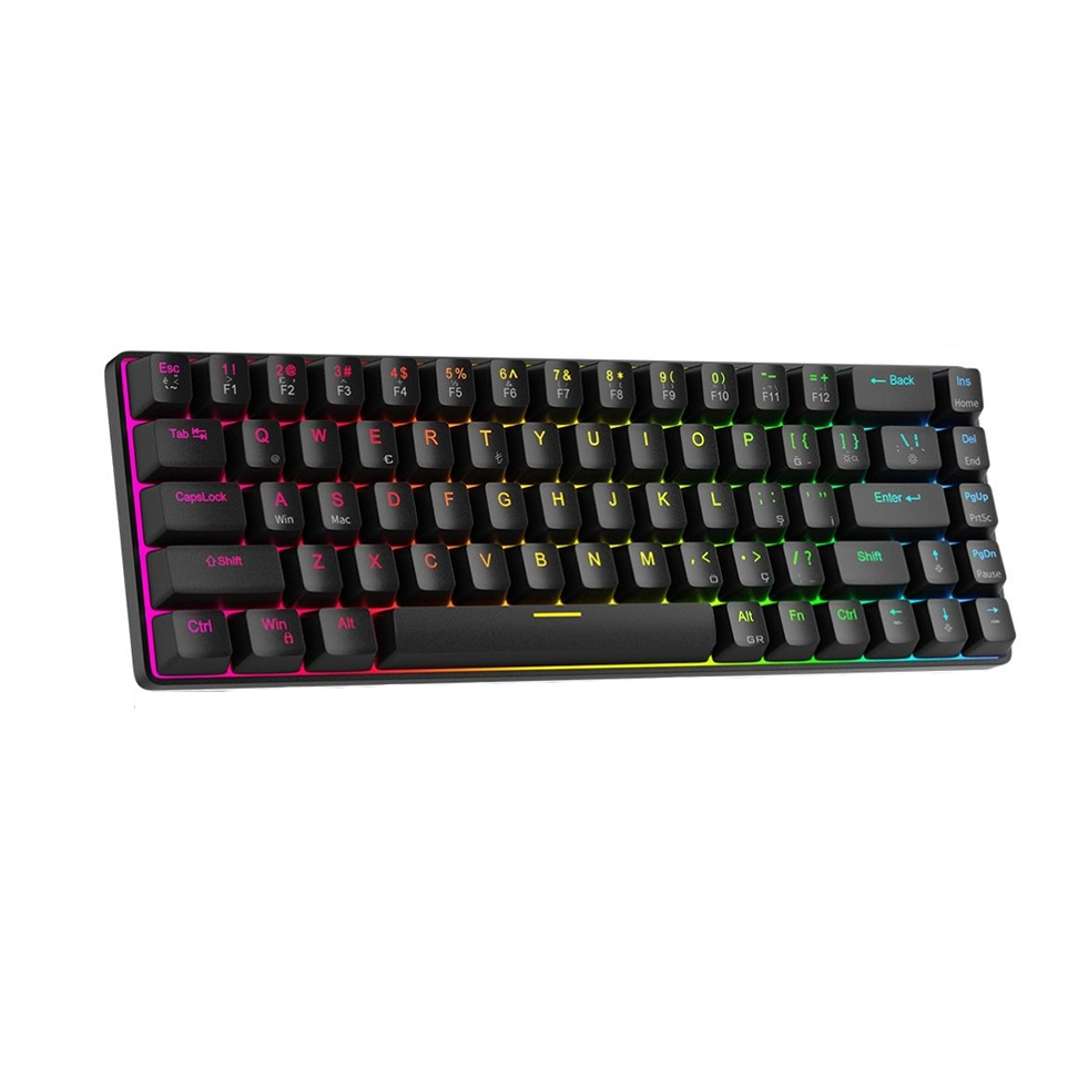 MageGee MK-BOX 68 Tuş RGB Hot-Swap Manyetik Kablolu Türkçe Q Siyah Gaming Klavye