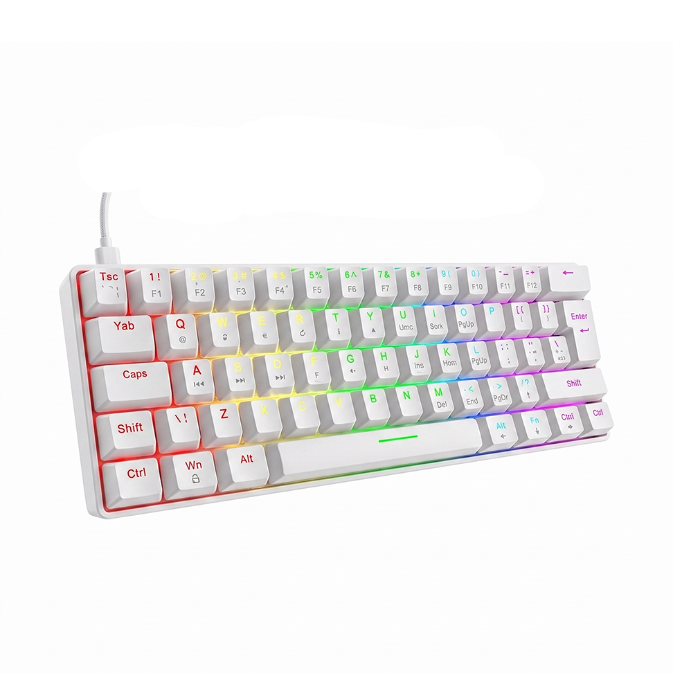 ROOL T60 Beyaz Red Switch Kablolu Mekanik Oyuncu Klavyesi