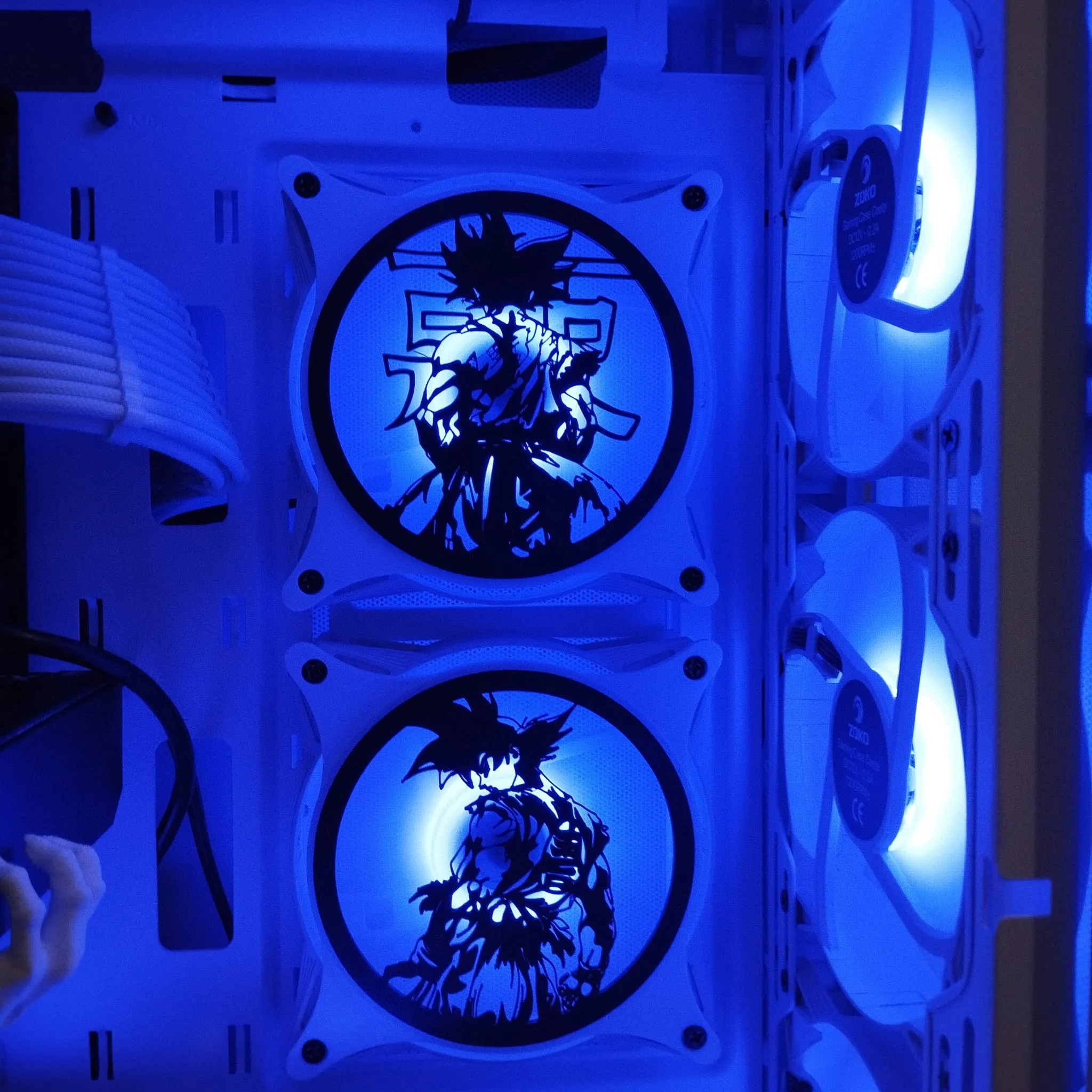 Casey Box CSYB-016 Son Goku 120x120 mm Siyah-Beyaz İkili Set Fan Kapağı